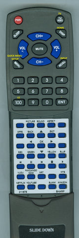 SHARP--INSERT LC50P7000U Replacement Remote