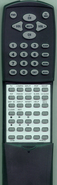 RCA 216198 Replacement Remote
