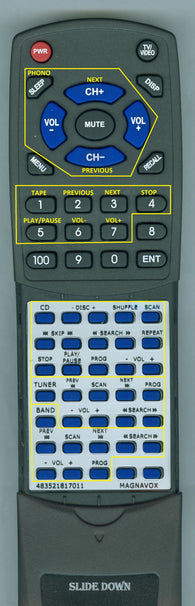 MAGNAVOX--INSERT MX9428 Replacement Remote