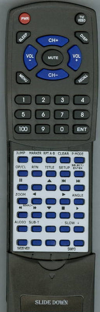 SANYO 076N0EJ050 Replacement Remote