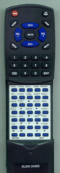 SANYO DVD8000 Replacement Remote