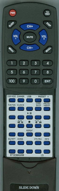 LG RT6710CMAQ05B Replacement Remote