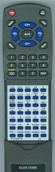 LG 6710T00017E Replacement Remote