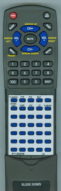 LG--INSERT RT6711JB3002B Replacement Remote