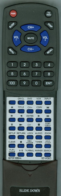 GO-VIDEO- RT6870R1688AA Replacement Remote