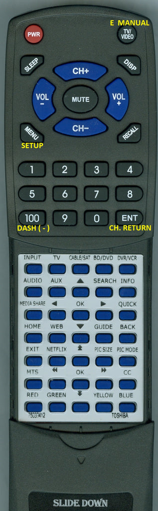 TOSHIBA 50L7300U Replacement Remote