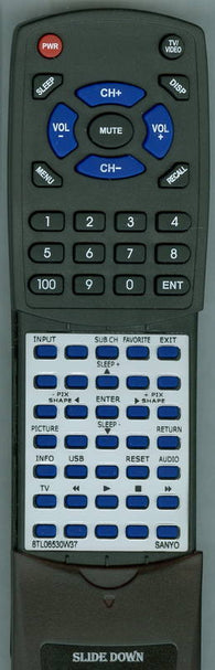 SANYO FVD4064 Replacement Remote