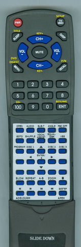 APEX RTAD5131RM Replacement Remote