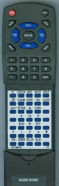 LG RTAGF78667001 Replacement Remote