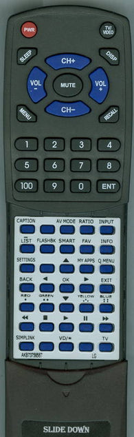 LG RTAKB73756567 Replacement Remote
