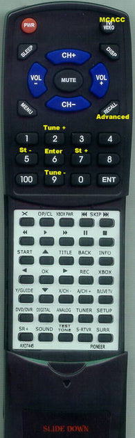 PIONEERINSERT RTAXD7445 Replacement Remote