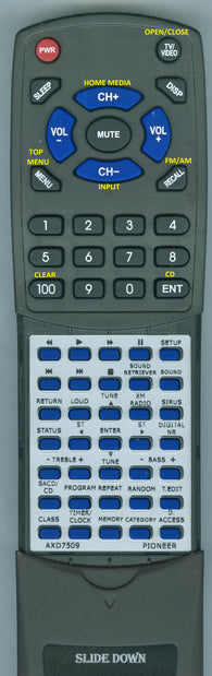 PIONEER--INSERT RTAXD7509 Replacement Remote