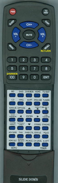 PIONEERINSERT RTAXD7612 Replacement Remote