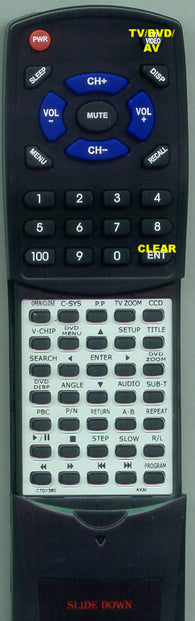 AKAI RTCTD1380 Replacement Remote