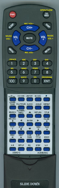 ACESONIC--INSERT DGX210 BLUE Replacement Remote