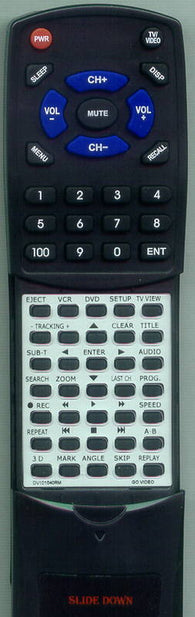 GO VIDEO RTDV101040RM Replacement Remote