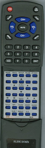 VALOR RTDV169 Replacement Remote