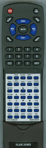 NESA-VISION- DVD1002OLDV Replacement Remote