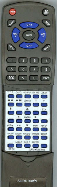 CURTIS INTERNATIONAL RTDVD1020 Replacement Remote