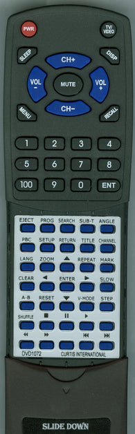 CURTIS INTERNATIONAL RTDVD1072 Replacement Remote