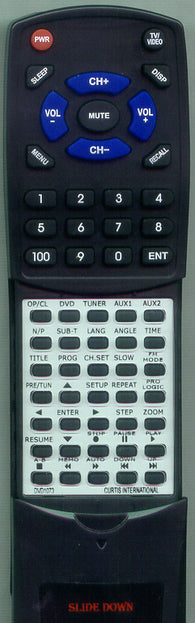 CURTIS INTERNATIONAL DVD1073 Replacement Remote