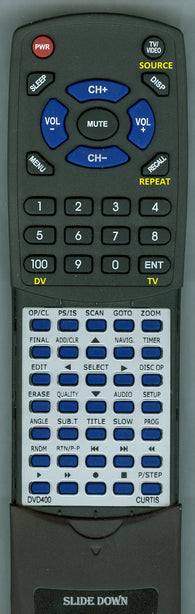 CURTIS INTERNATIONAL RTDVD400 Replacement Remote