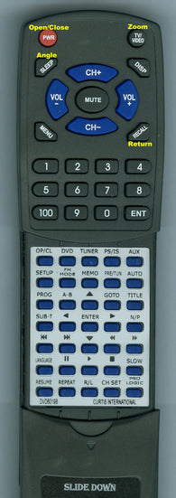 CURTIS INTERNATIONAL DVD6019B Replacement Remote