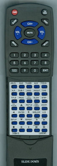 CURTIS RTDVD6041V2 Replacement Remote