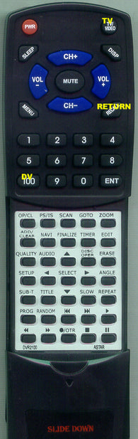 ASTAR--INSERT DVR2100 Replacement Remote