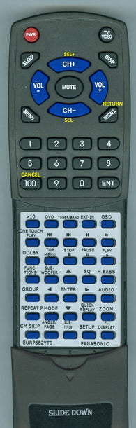PANASONIC RTEUR7662YT0 Replacement Remote