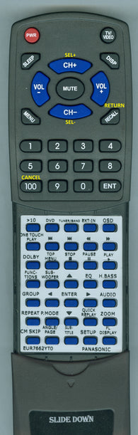 PANASONIC--INSERT RTEUR7662YT0 Replacement Remote