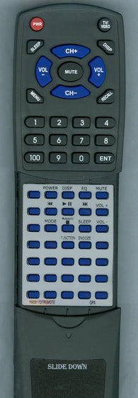 GPX HM3817DT SILVER Replacement Remote