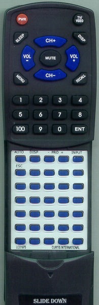 CURTIS INTERNATIONAL RTLCD1975 Replacement Remote