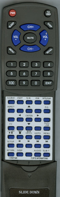 CURTIS INTERNATIONAL LCDVD194A Replacement Remote