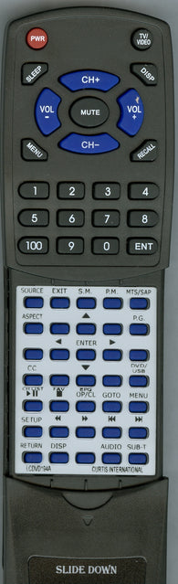 CURTIS INTERNATIONAL RTLCDVD194A Replacement Remote