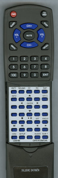 CURTIS INTERNATIONAL RTLCDVD195E Replacement Remote