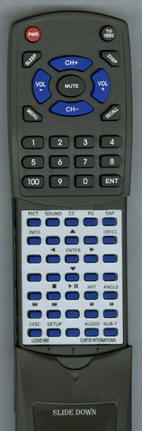 CURTIS INTERNATIONAL RTLCDVD195E Replacement Remote