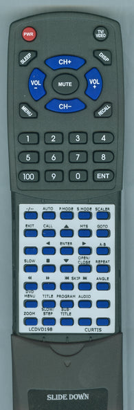 CURTIS INTERNATIONAL LCDVD198 Replacement Remote