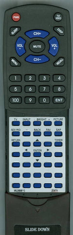 ZENITH RTMKJ36998110 Replacement Remote