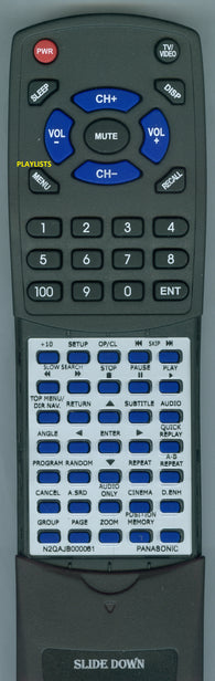 PANASONIC DVDRP82 Replacement Remote