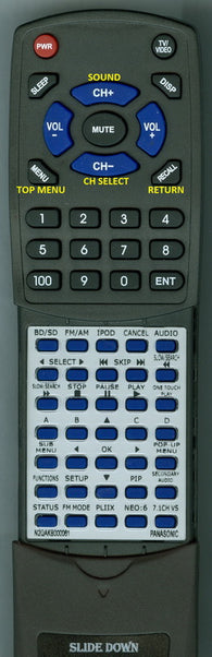 PANASONICINSER N2QAKB000061 Replacement Remote