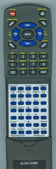 PANASONICINSER N2QAYB001023 Replacement Remote