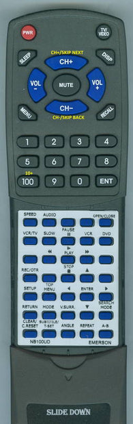 SYLVANIAINSERT NB100UD Replacement Remote