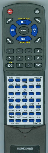 SYLVANIAINSERT DVC865G Replacement Remote