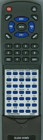 SHARP- 9HSNB114UD Replacement Remote
