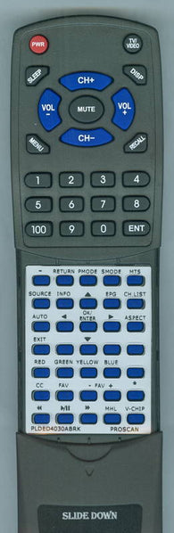 PROSCAN RTPLDED4030ABRK Replacement Remote