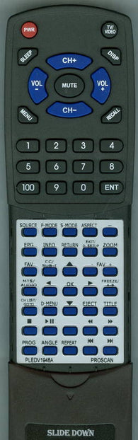 PROSCAN PLEDV2213A-B Replacement Remote