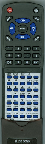 POWER ACOUSTIK RTPT120CM Replacement Remote
