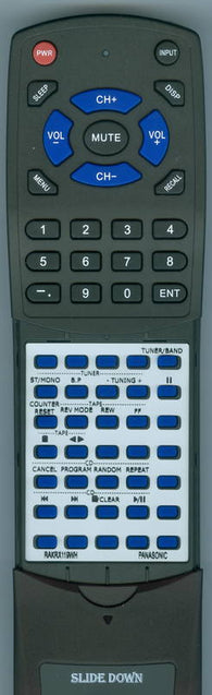 PANASONIC RTRAKRX119WH Replacement Remote
