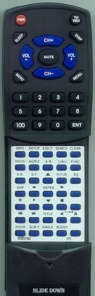 GPX REM-DV7500 Replacement Remote